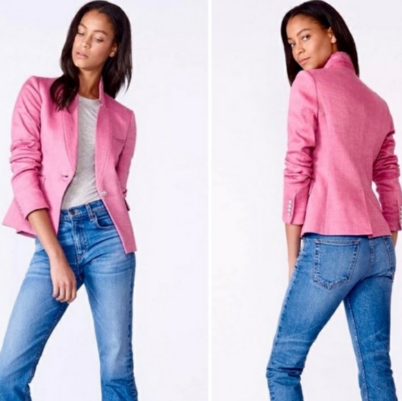 Veronica Beard Jackets & Blazers - Veronica Beard Orchid Linen Upcollar Dickey Jacket Blazer Pink size 8